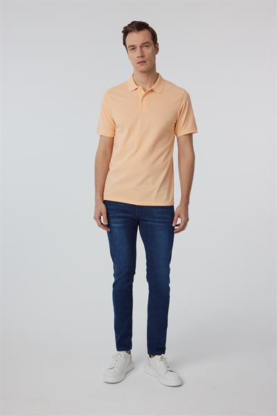 Sütlü Kahve Regular Armürlü Polo Yaka Tişört