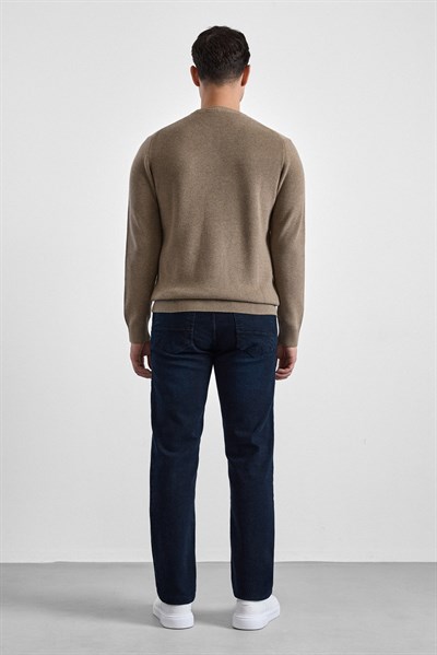 Sütlü Kahve Regular Bisiklet Yaka Kazak