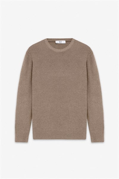 Sütlü Kahve Regular Bisiklet Yaka Kazak