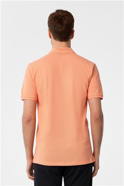 Sütlü Kahve Slim Fit Armürlü Polo Yaka Tişört