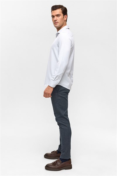 Taş Slim Armürlü Klasik Yaka Gömlek