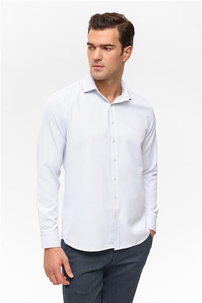 Taş Slim Armürlü Klasik Yaka Gömlek