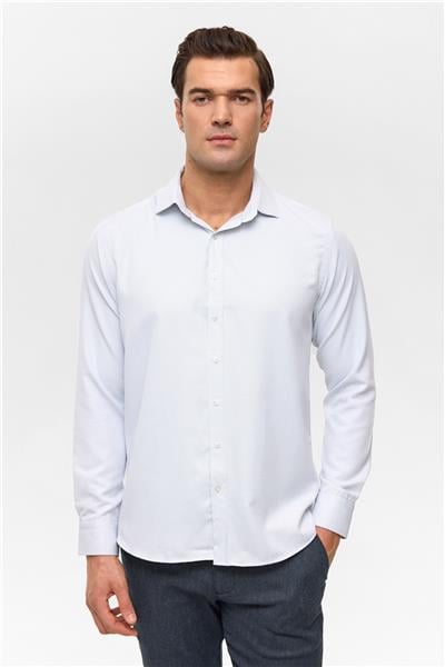 Taş Slim Armürlü Klasik Yaka Gömlek