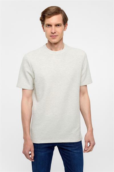 Yeşil Regular Armürlü Bisiklet Yaka Tişört