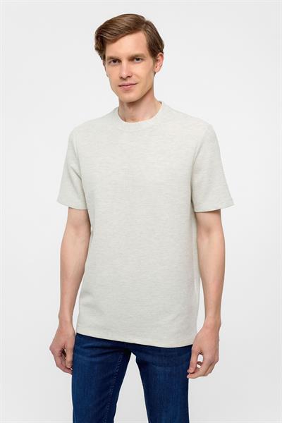 Yeşil Regular Armürlü Bisiklet Yaka Tişört