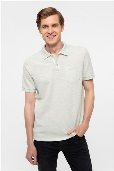 Yeşil Regular Armürlü Polo Yaka Tişört