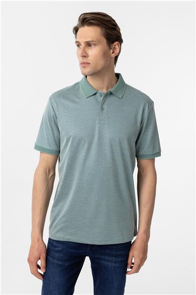 Yeşil Regular Baskılı Polo Yaka Tişört