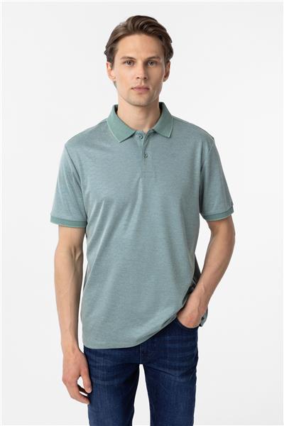 Yeşil Regular Baskılı Polo Yaka Tişört