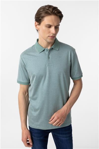 Yeşil Regular Baskılı Polo Yaka Tişört