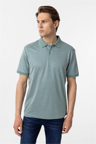 Yeşil Regular Baskılı Polo Yaka Tişört