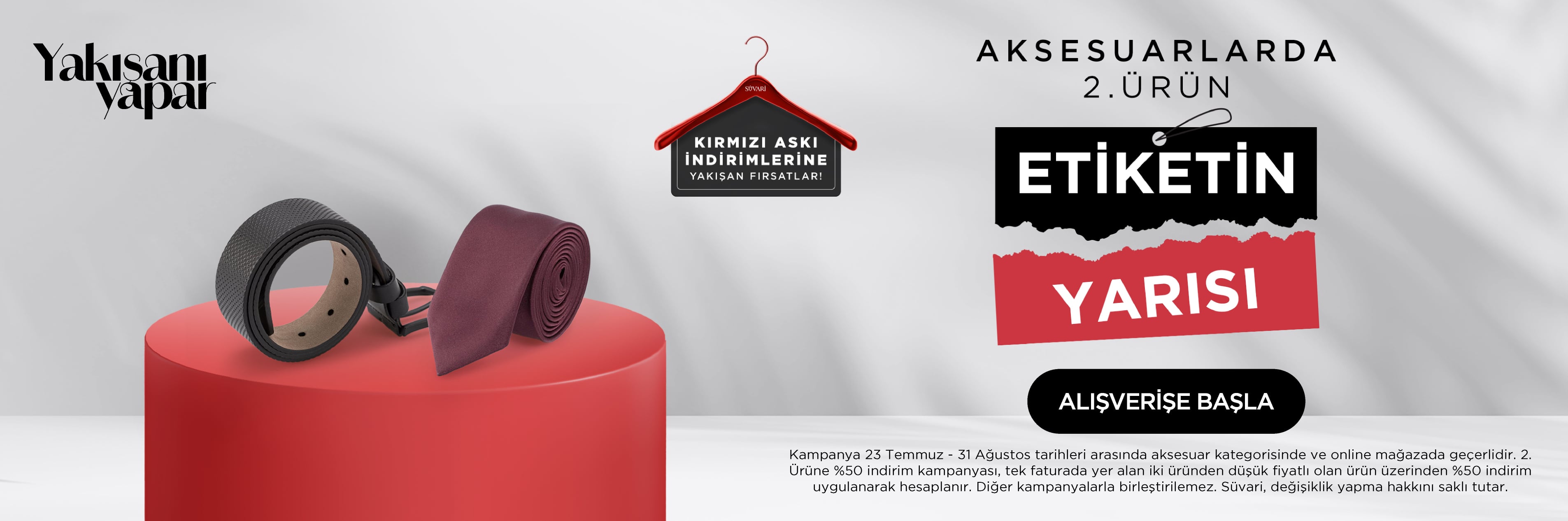 Aksesuarlarda 2. Ürün Etiketin Yarısı!