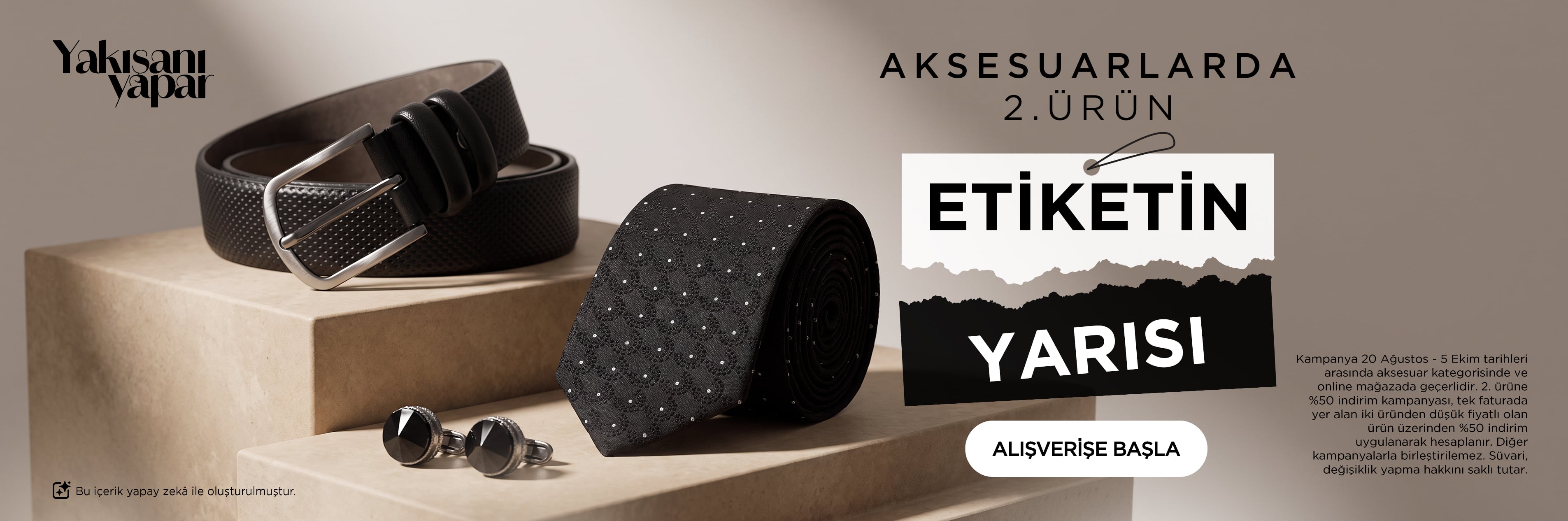 Aksesuarlarda 2. Ürün Etiketin Yarısı!