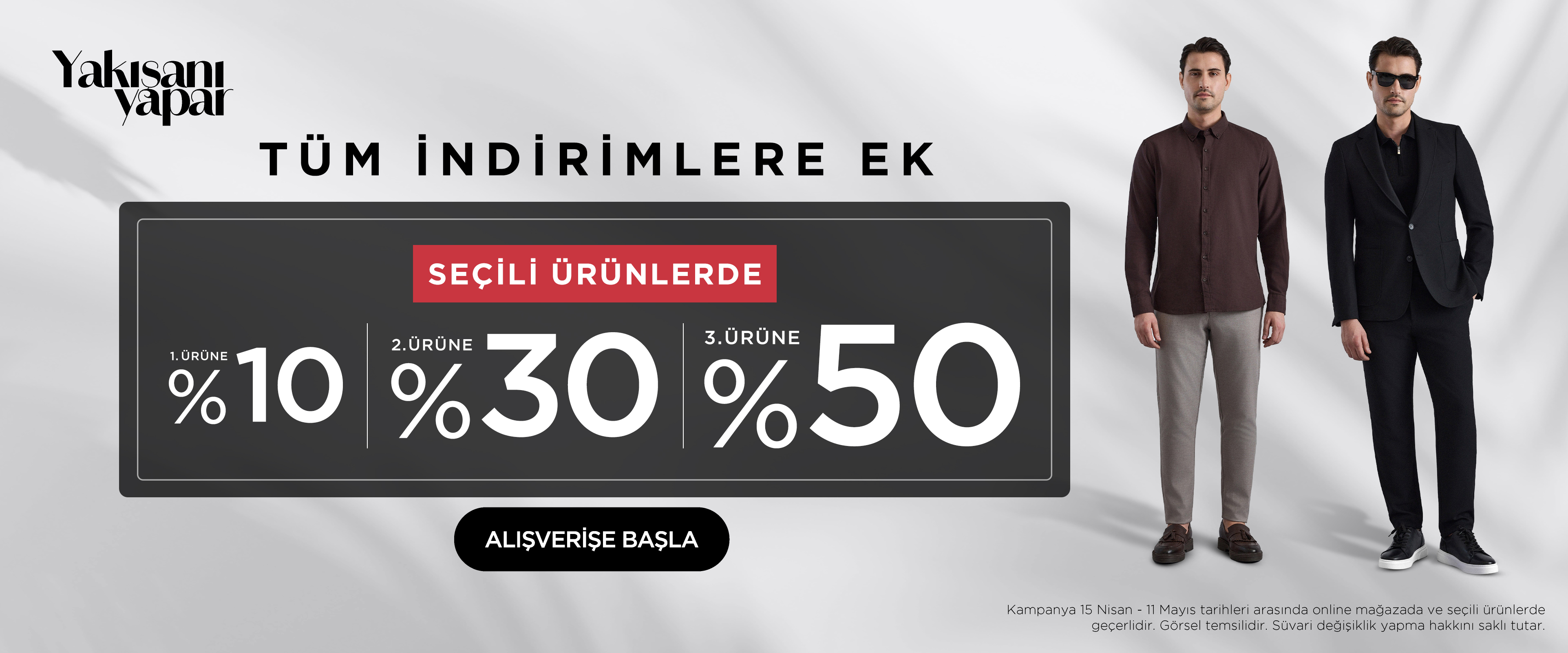 Seçili Ürünlerde 1. Ürün %10 | 2. Ürün %30 | 3. Ürün %50 İndirimli