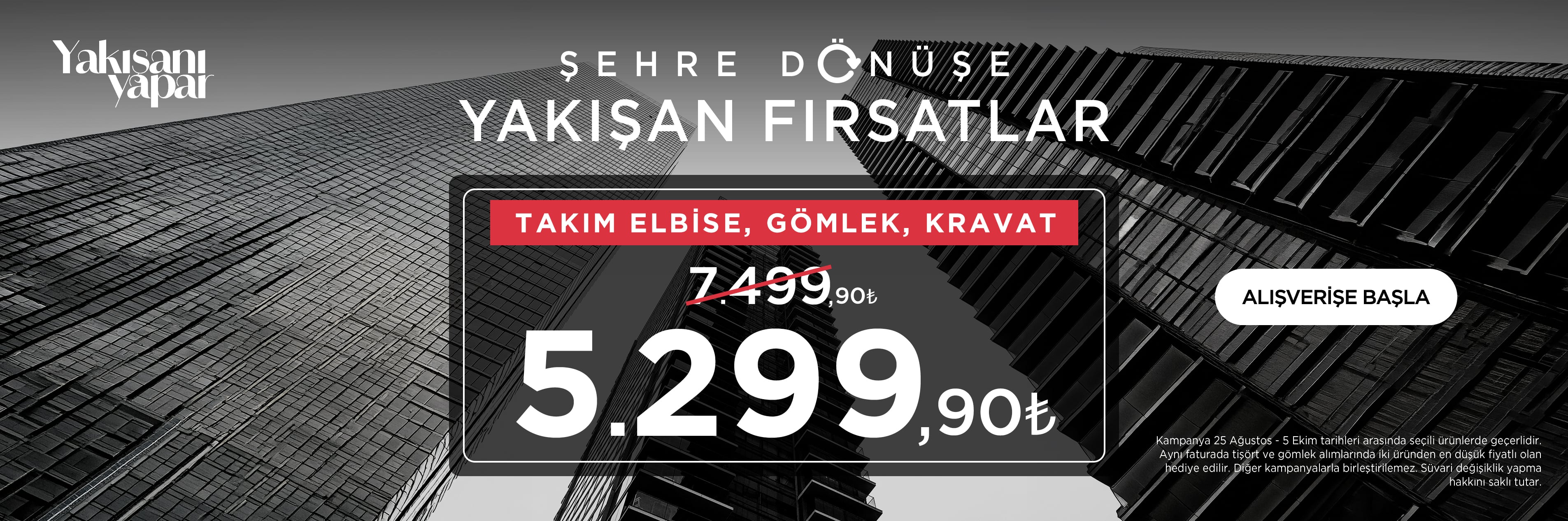 Takım Elbise + Gömlek + Kravat 5299TL