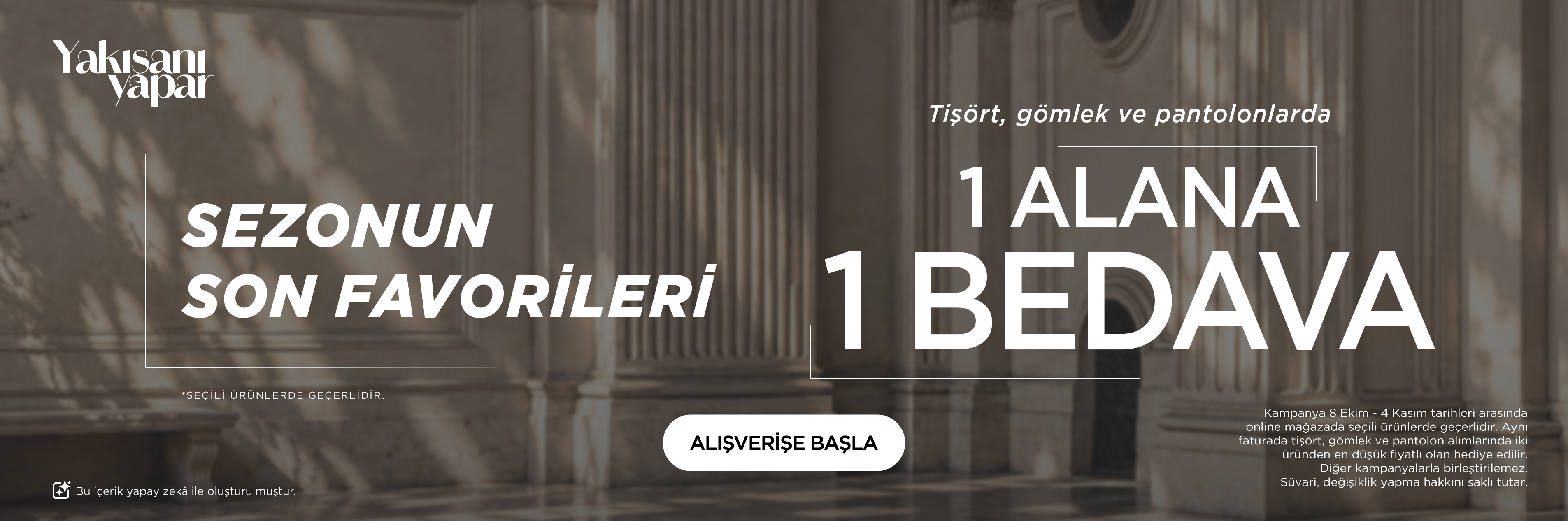 Tişört, Gömlek ve Pantolonlarda 1 Alana 1 Bedava