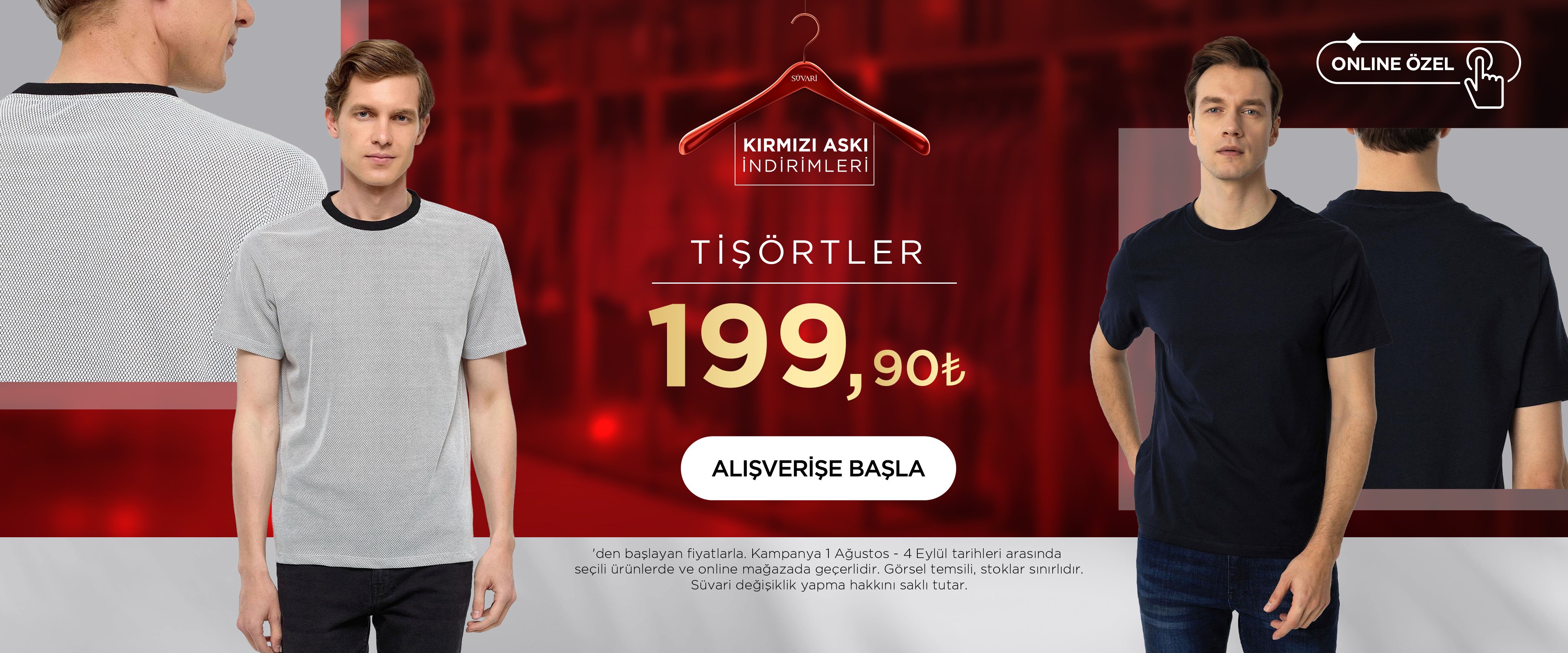 Tişörtler 199,90TL'den Başlayan Fiyatlarla!