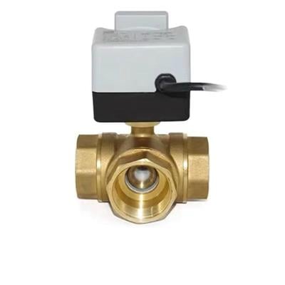  Pirinç Mmotorlu Bilyalı 2 Çıkışlı Vana DN 15