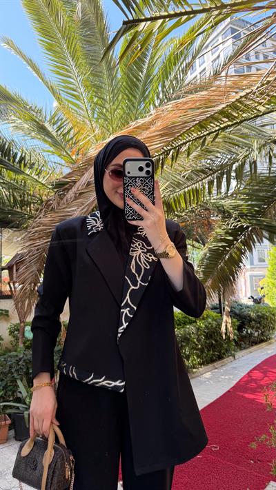 Asimetrik blazer ceket