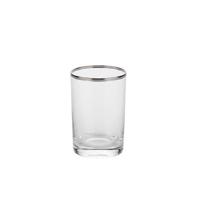 Gümüş Şeritli Kahve Yanı Su Bardağı 