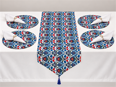 ÇİNİ DESENLİ 9 PARÇA RUNNER SETİ