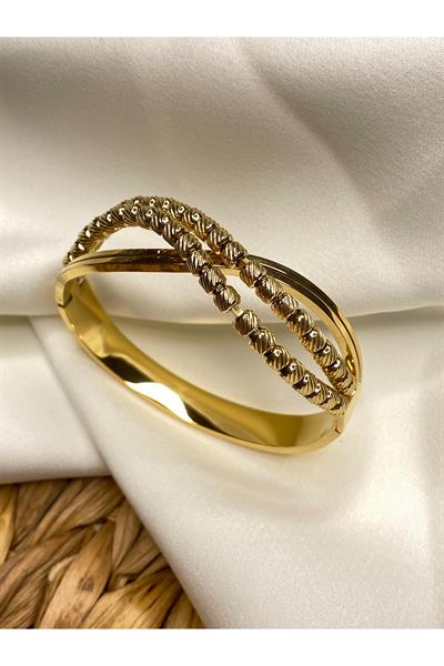 Çelik Gold Sarmal Bilezik