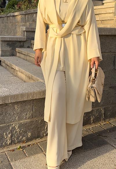 Çapraz Abaya takım (SARI)