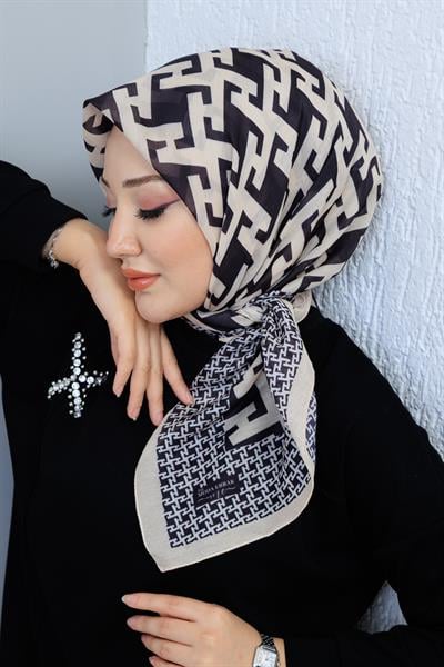 Soft Pamuk Desenli Eşarp - 127