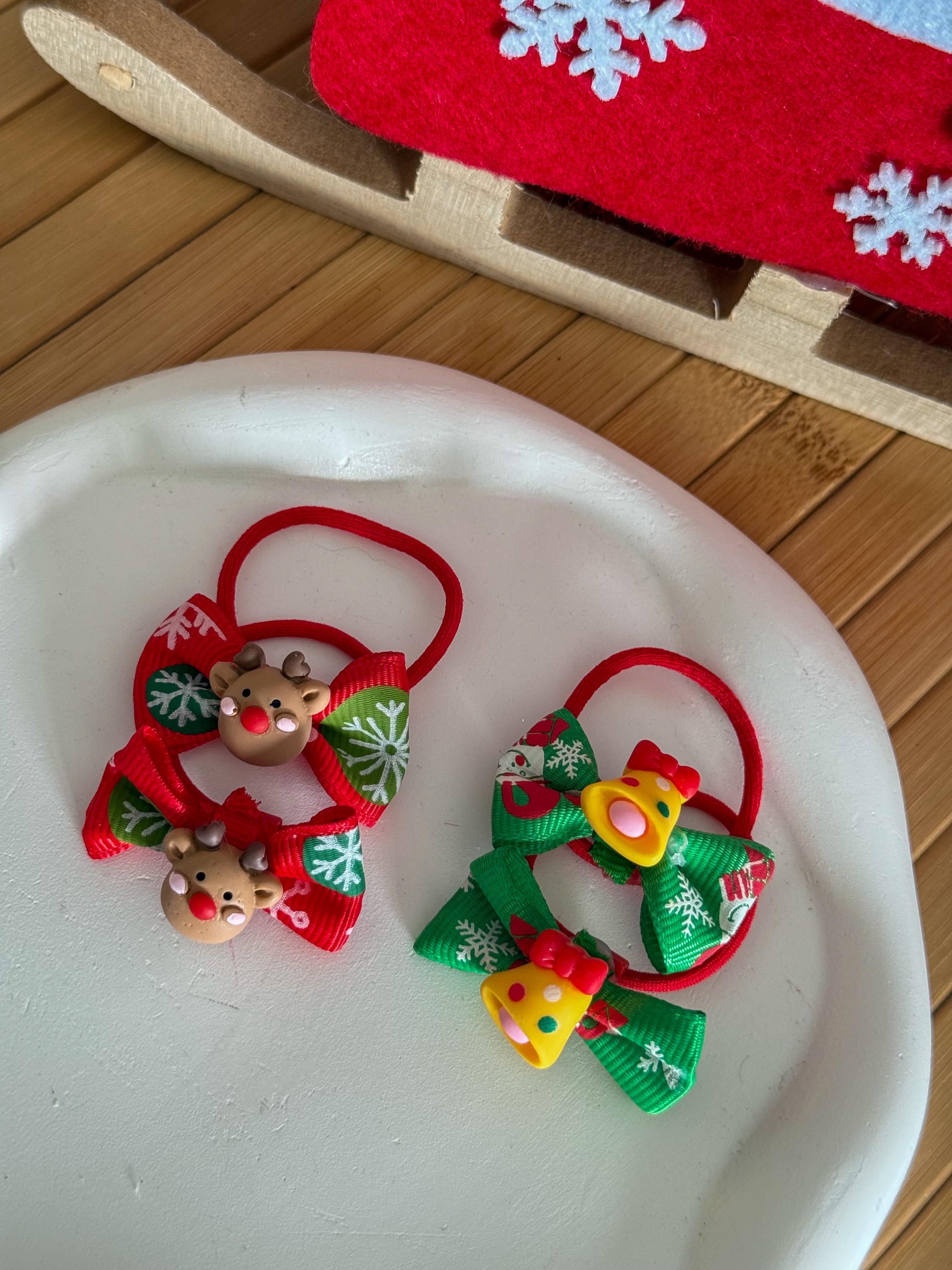 4'lü Mini Yılbaşı Lastik Toka Seti 