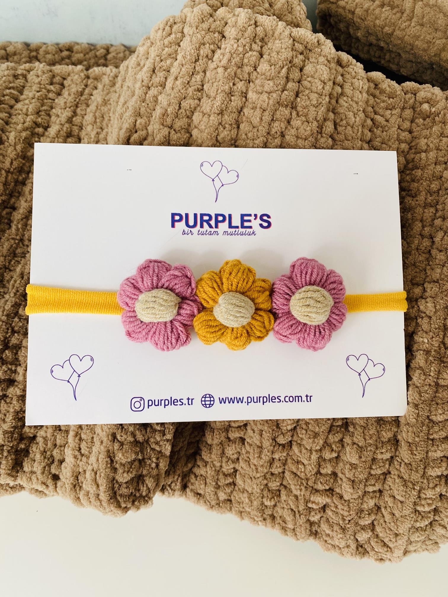 Auntum Flowers Headband Pink