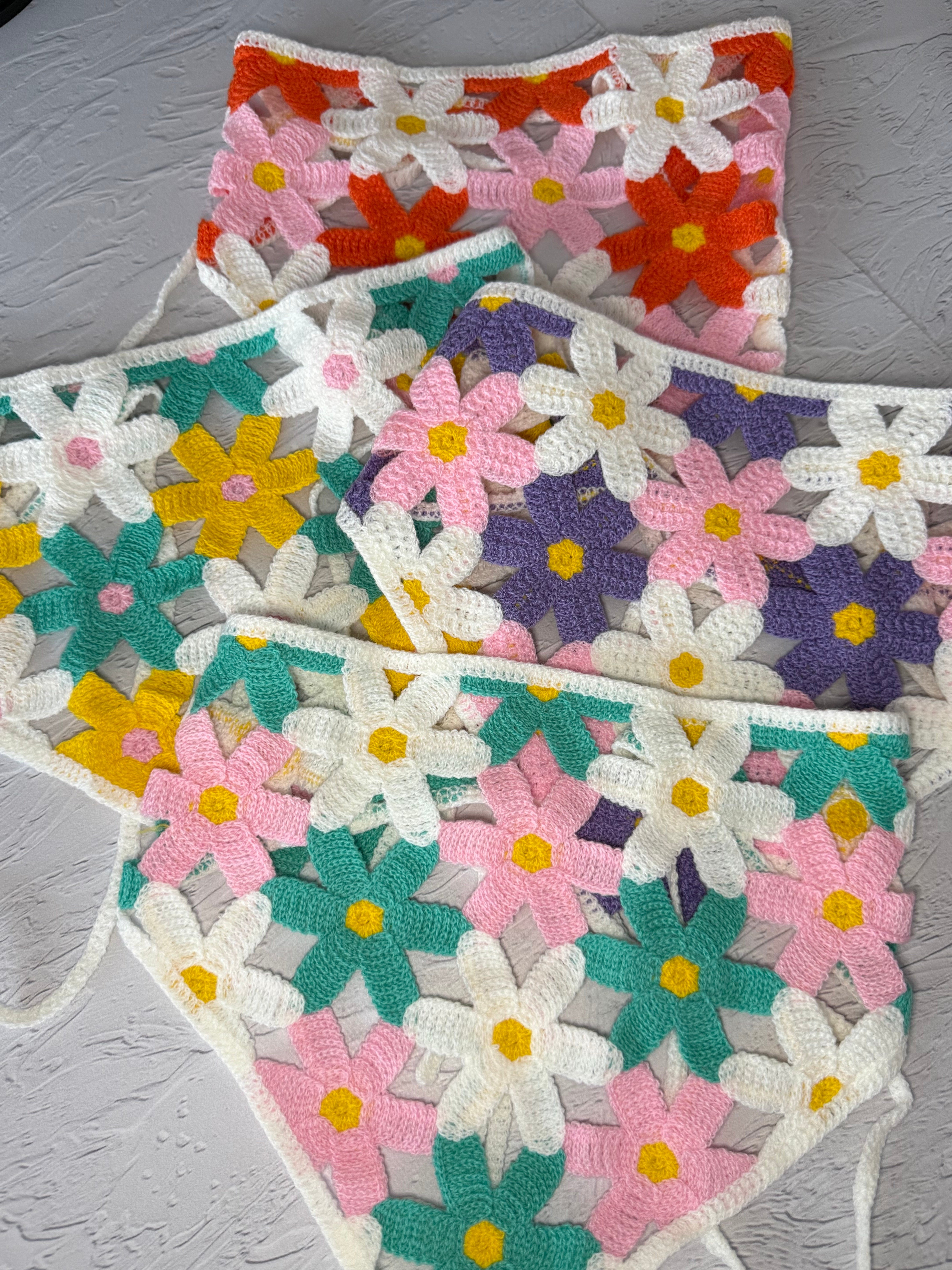 Bohem Papatya Figürlü Bandana  