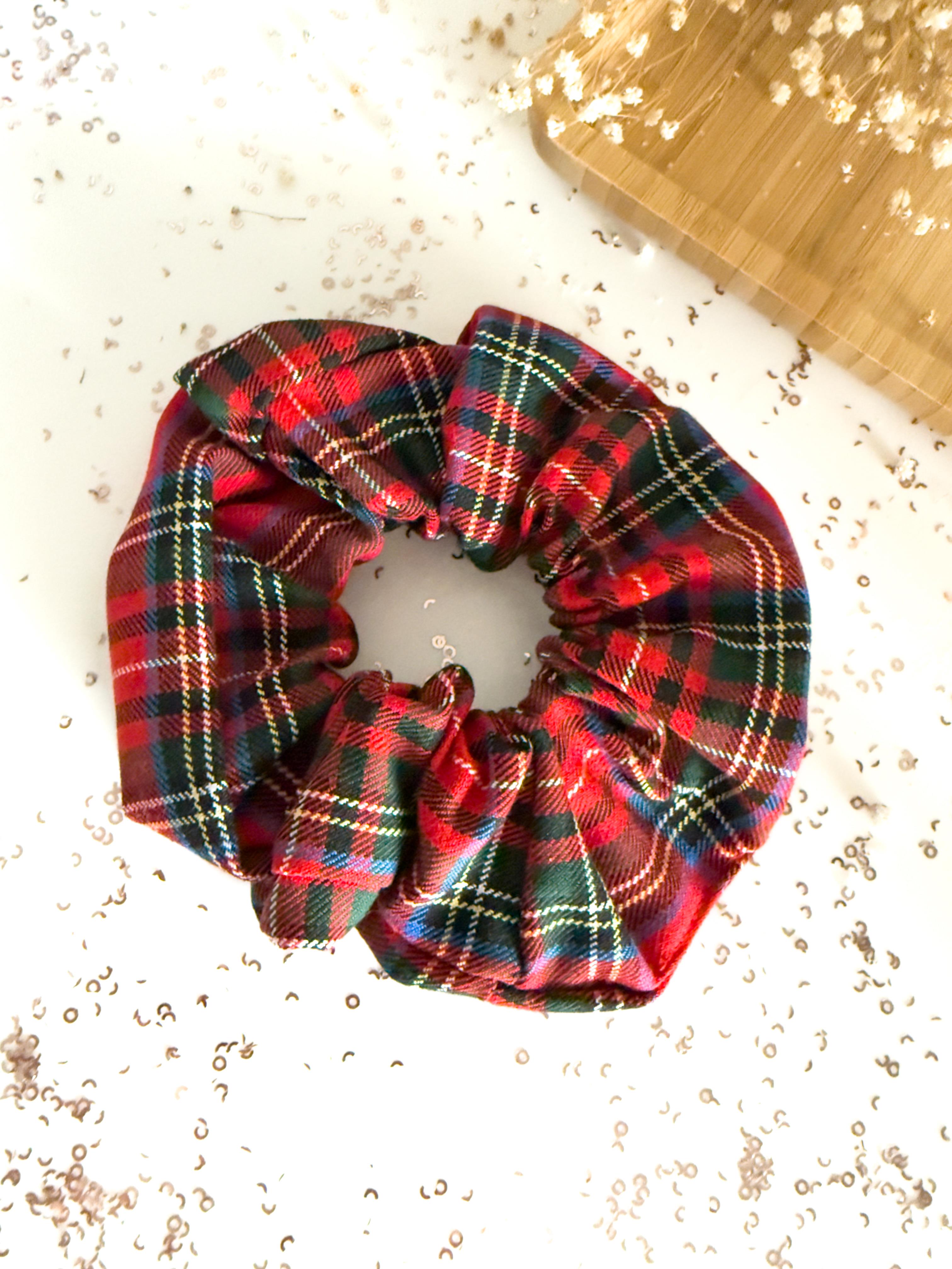 Kırmızı Ekose Scrunchies 