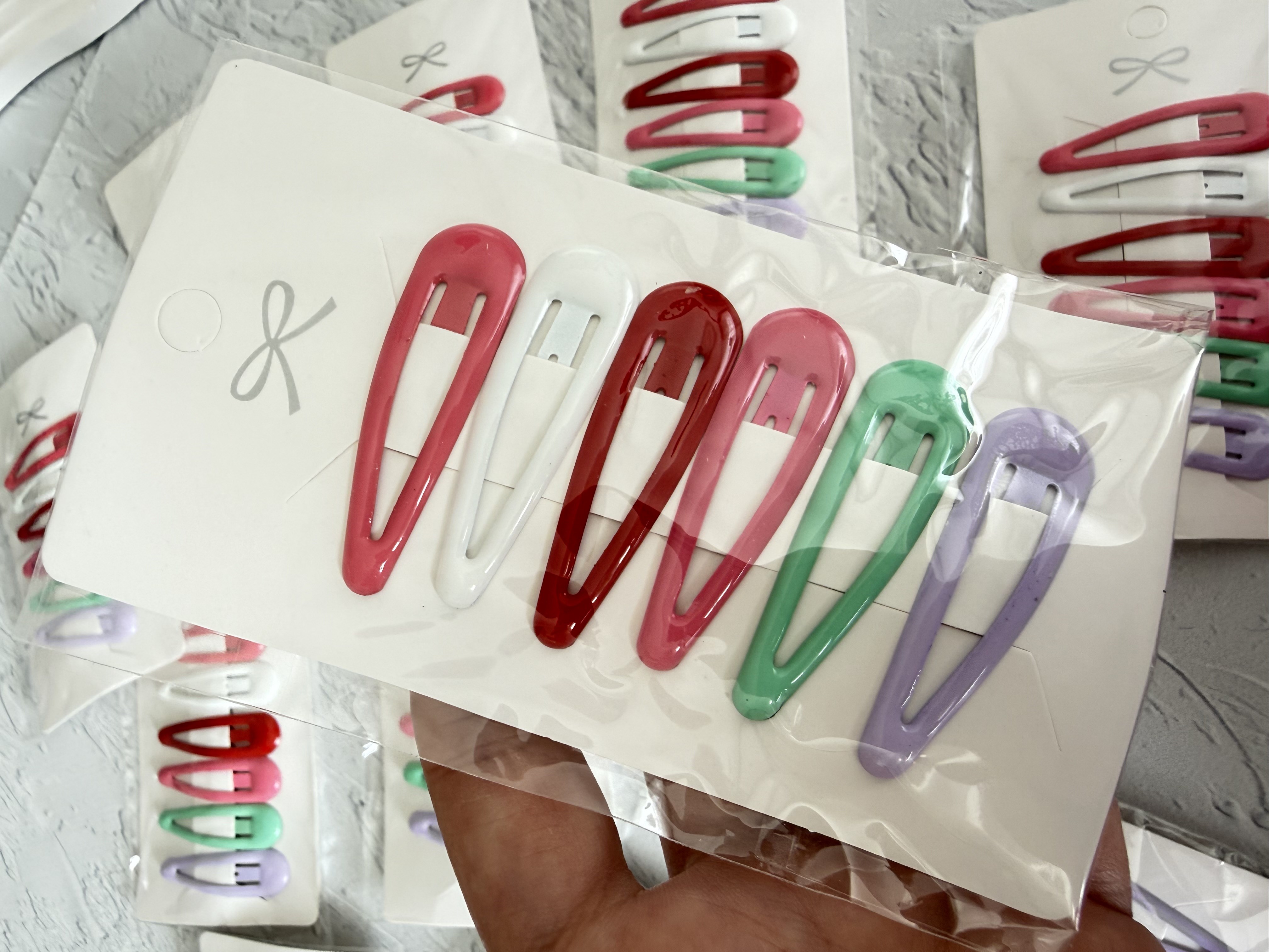 Mine Kaplamalı 6'lı Renkli Çıt Çıt Toka Seti ( 5 cm ) 