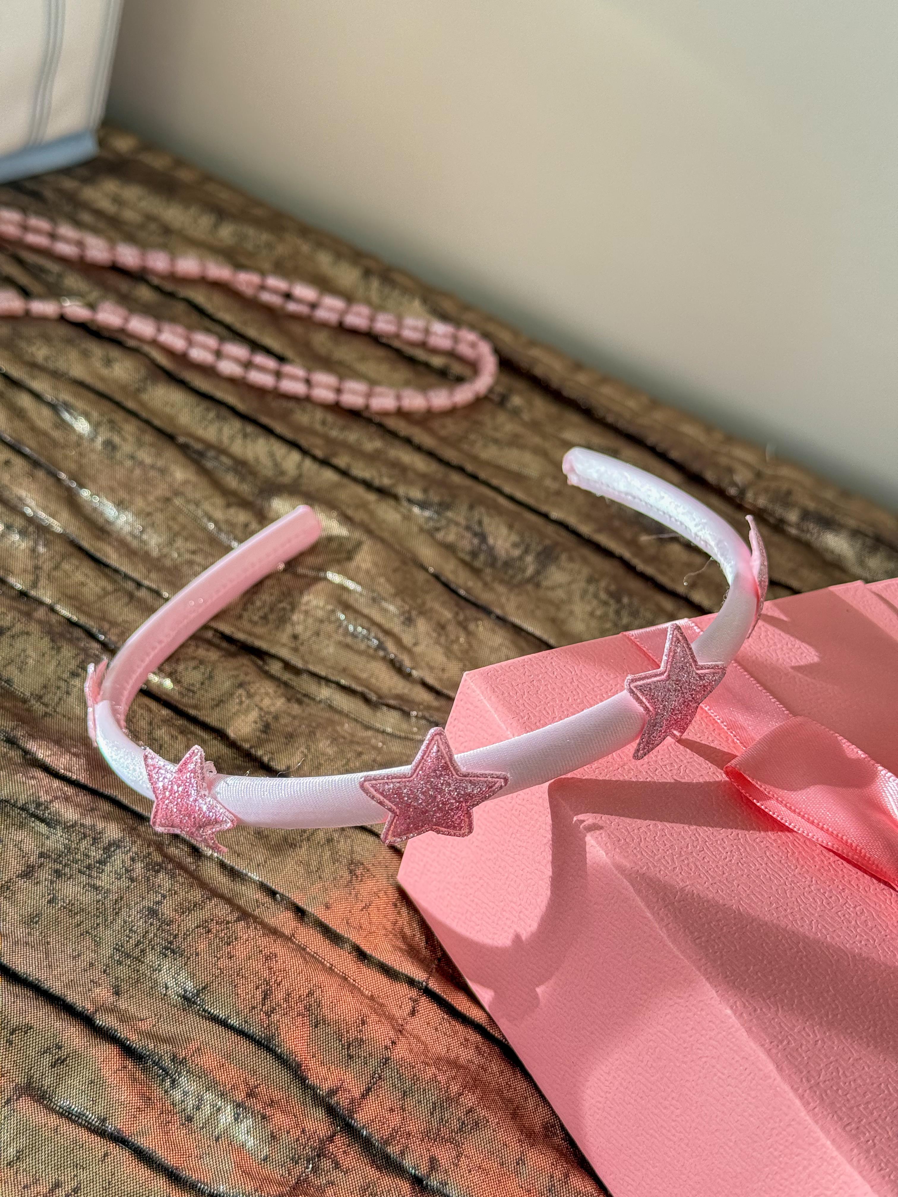 Pink Glitter Star Crown