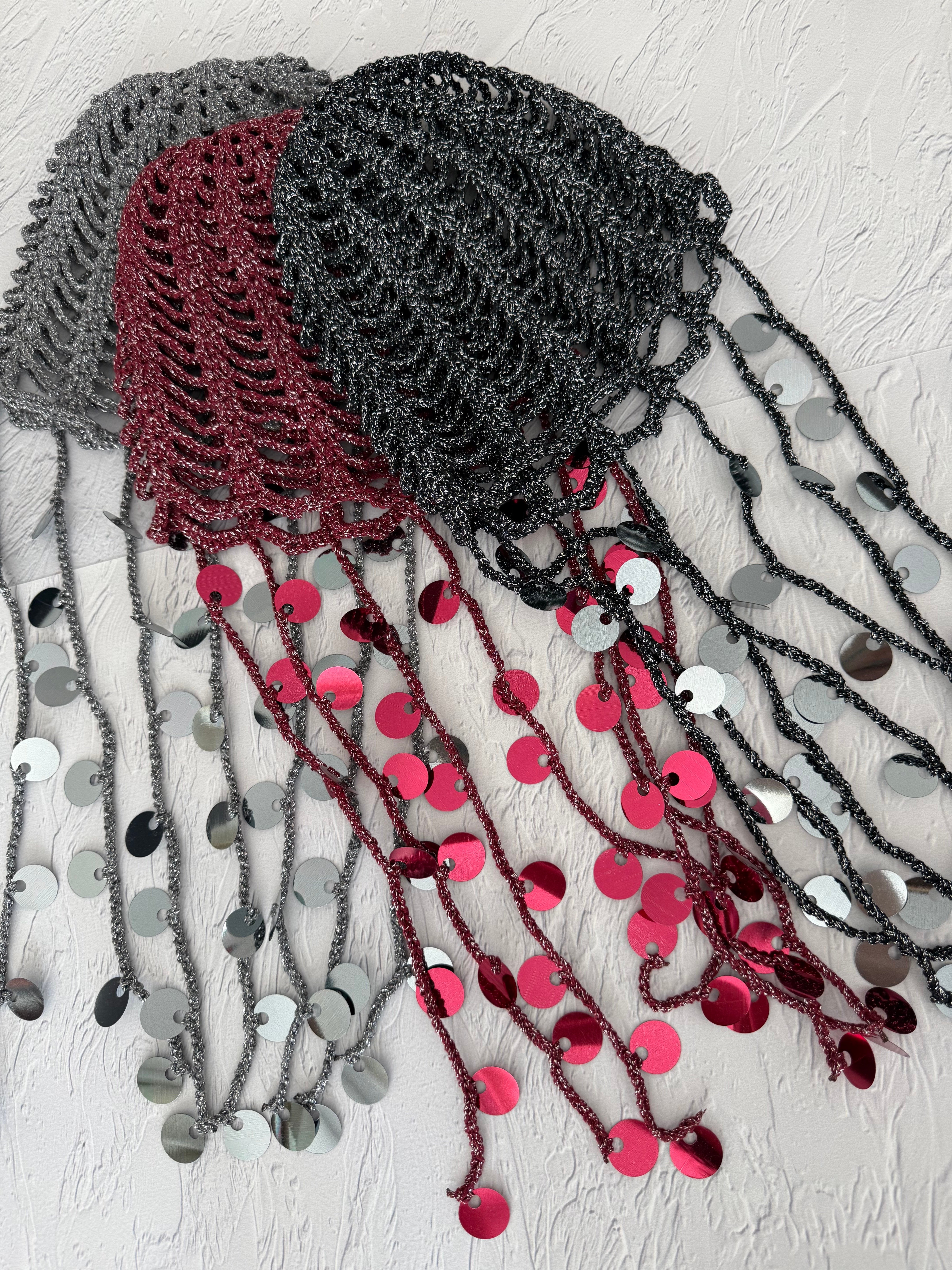 Shine Mesh - Özel Tasarım Pullu File Bere ve Saç Aksesuarı