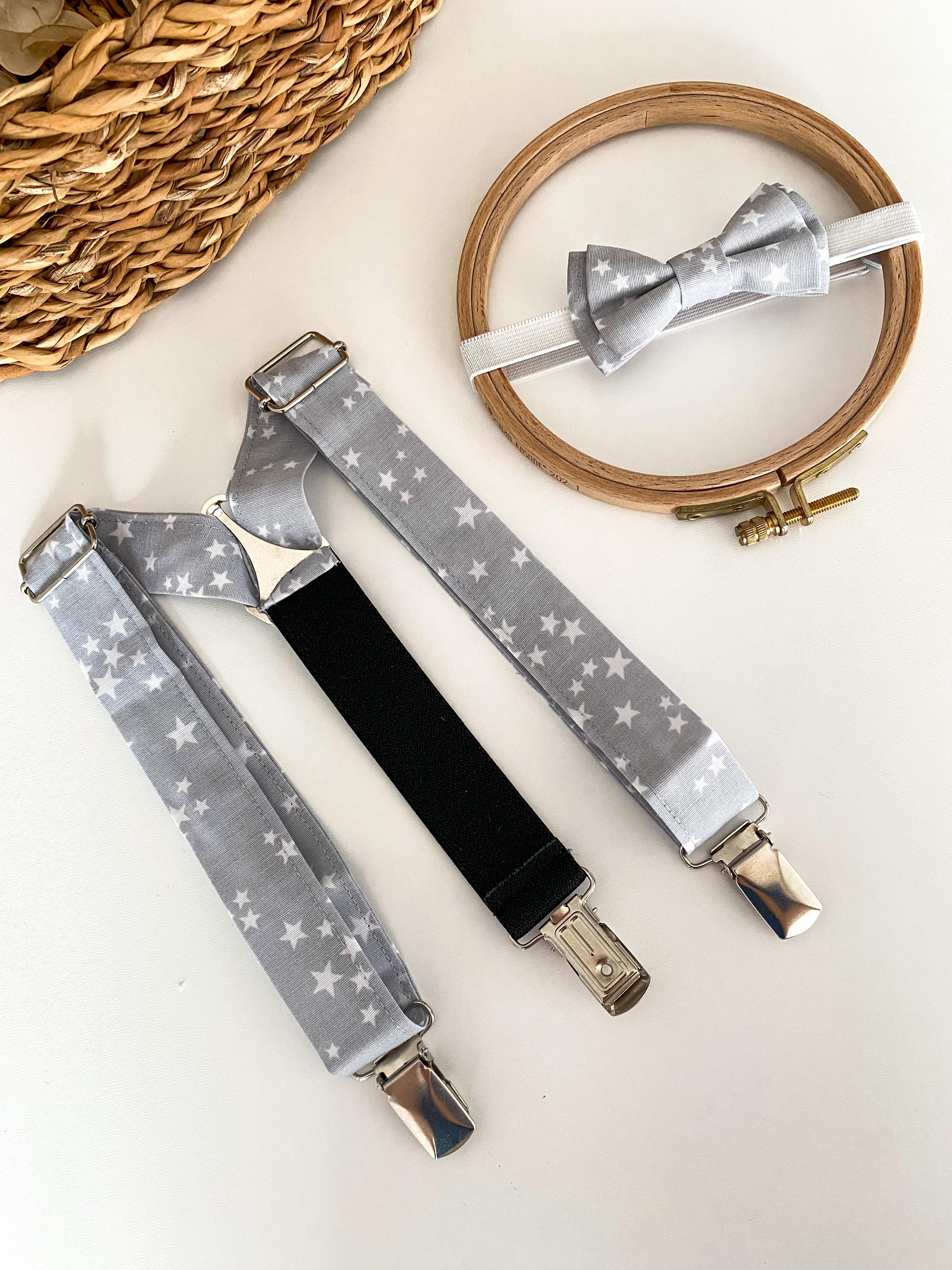 Yıldız Desenli Pantolon Askısı & Papyon Set 