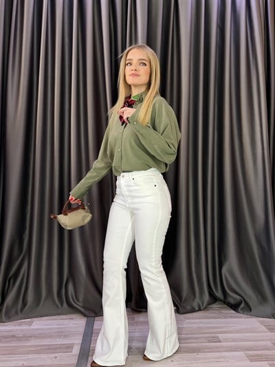 Orijinal Marka Beyaz İspanyol Jean