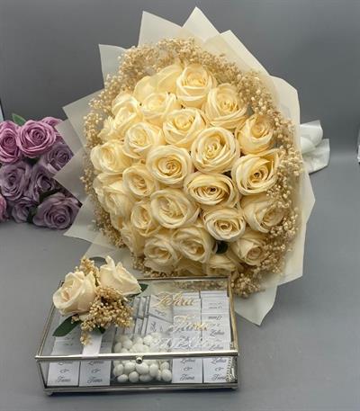  Kiz isteme cicegi 41 adet krem