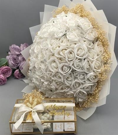 101 GÜL BUKETİ  BEYAZ