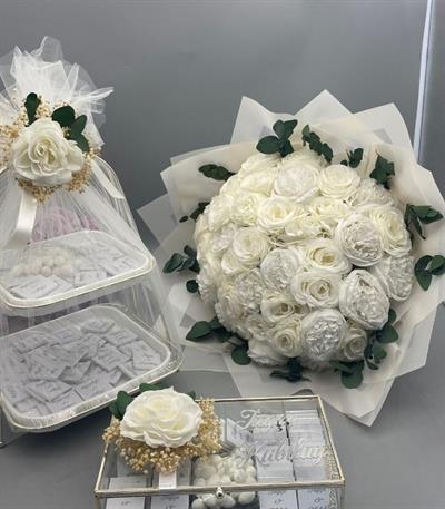 Gold Söz Nişan Kız İsteme Çikolatası ve İsteme Çiçeği Seti