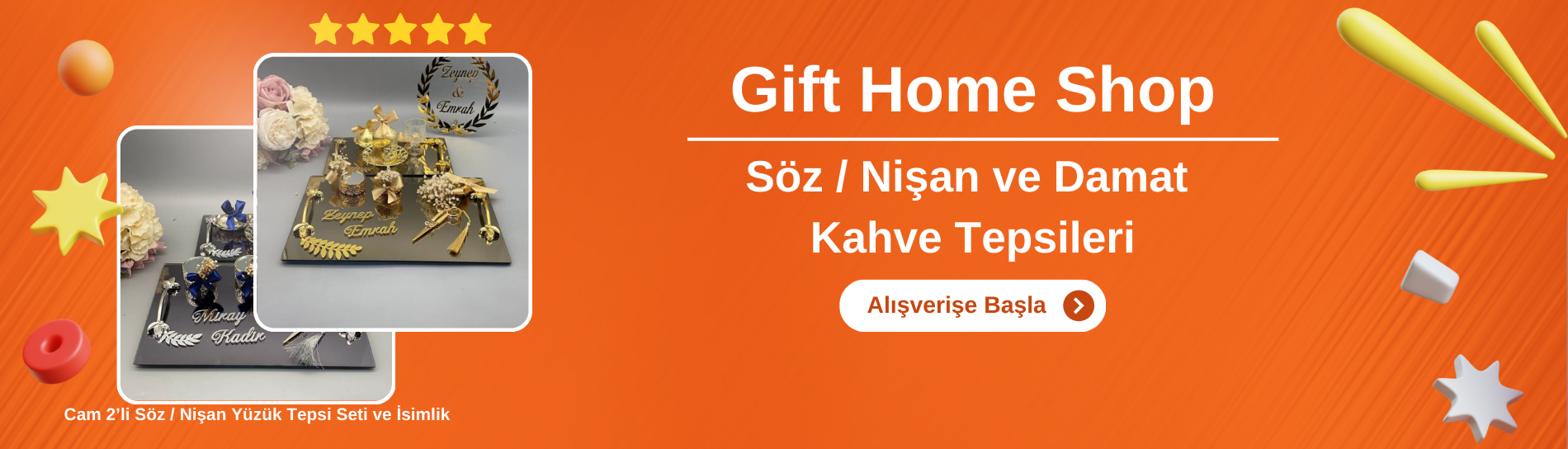 Söz Nişan ve Damat Kahve Tepsileri