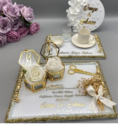 İsimlik Nişan Tepsisi Damat Kahvesi