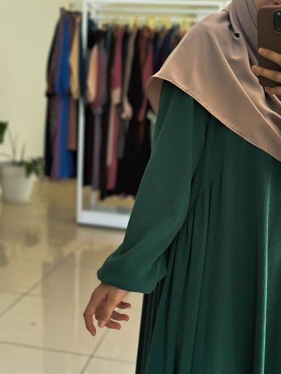 Leyla Triko Elbise - Zümrüt yeşil