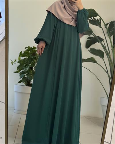 Leyla Triko Elbise - Zümrüt yeşil