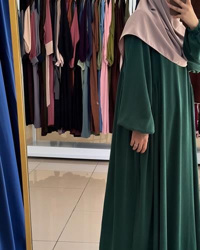 Leyla Triko Elbise - Zümrüt yeşil