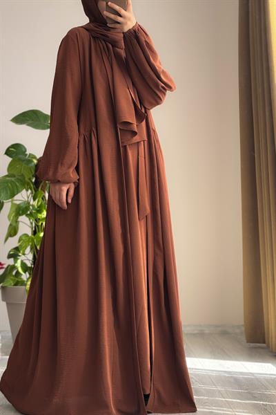 4lü Abaya Takım - Kızıl Kahve