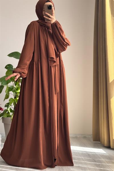 4lü Abaya Takım - Kızıl Kahve