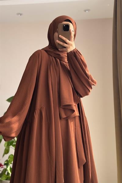 4lü Abaya Takım - Kızıl Kahve