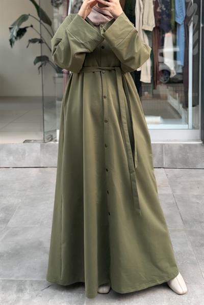 Abaya Kol Sweat/Ferace - Haki yeşil