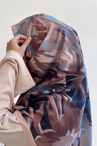 Aden Desen Pamuk Eşarp - Kahve