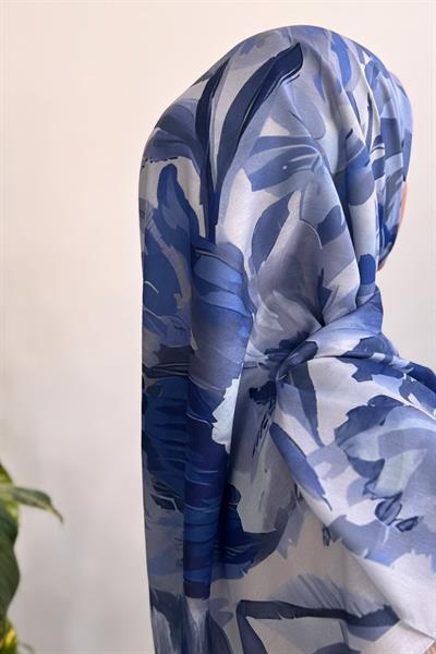 Aden Desen Pamuk Eşarp - Soft mavi